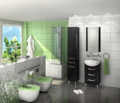 Фото мебели для ванных комнат Акватон